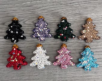 Glitter Resin Christmas Tree Charms: Holiday DIY Crafts (Set of 4)