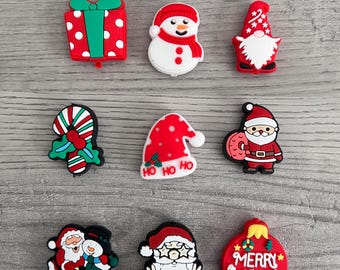 Set of 5 Assorted Christmas Silicone Focal Beads for Beaded Pens