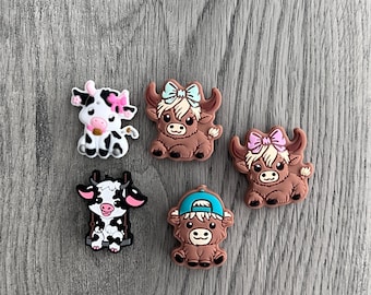 Cow Silicone Focal Beads: Farm Animal DIY Craft Supplies