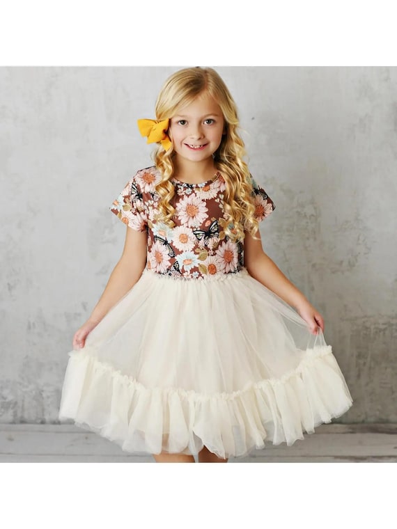 Butterfly Floral Tulle Dress | Toddler Spring Garden Party Outfit Butterfly Floral Tulle Dress | Toddler Spring Garden Party Outfit