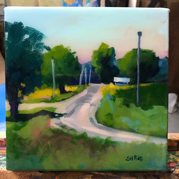 128 Acrylic Landscape Painting, Abstract, Canvas