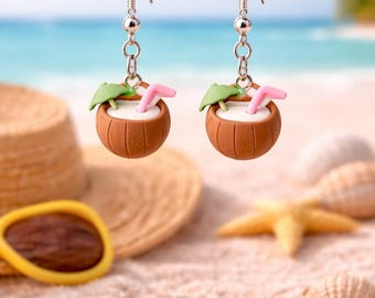 Sun Sunglasses Earrings, Tropical Summer Beach Jewelry, Palm Trees Flip Flops Vacation Accessories