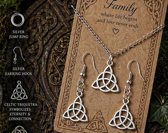 Celtic Trinity Knot Earrings | Silver Dangle Earrings | Irish Symbol Jewelry | Spiritual Knot Charm | Minimalist Boho Gift