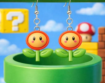 Super Cute Gaming Earrings Collection | Mario Inspired Jewelry, Yoshi, Boo, Star, Luigi, Gamer Gifts, Fun Dangle Earrings