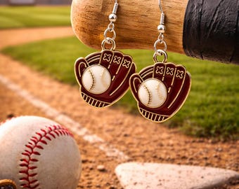 Baseball Glove Dangle Earrings Game Day Cuties