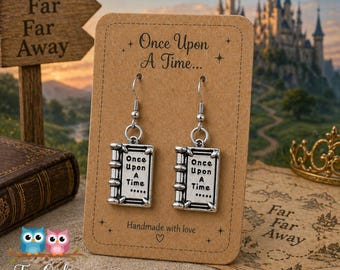 Storybook Dangle Earrings | Once Upon a Time Book Earrings | Fantasy Jewelry | Fairy Tale Accessories | Reader Gift