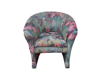 Vintage Post Modern Upholstered Floral Chair