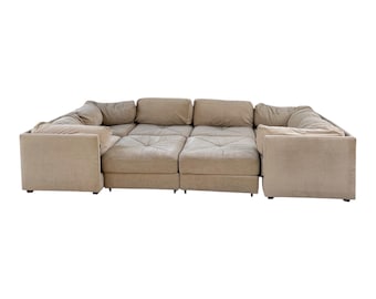 Vintage 8pc Modular Conversation Pit Sectional Sofa Couch Mid Century Modern