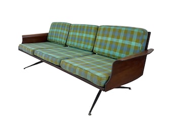 Vintage 1960’s Viko Baumwritter Plaid Sofa Couch Mid Century Modern