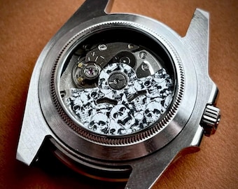 NH35/NH36/NH34  Rotor Cover - Skulls personalised custom rotor - watch mod parts