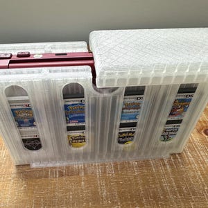 3DS XL Game Storage & Display Case | Holds Console + 16 DS/3DS Cartridges | Nintendo Organizer | Slide Lid for Easy Travel