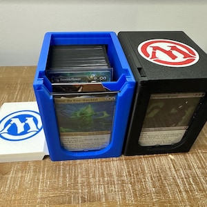 MTG Commander Deck Box w/ Dice & Token Storage | EDH 100+ Card Holder w/ Slide Lock Lid | Custom Colors | Magic the Gathering Case