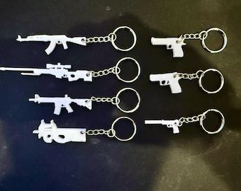 3D Printed Mini Gun Keychain – CSGO Gamer Gift, Custom Colors