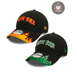 New Era 9TWENTY Cap | Black Green Race Flame Adjustable Hat