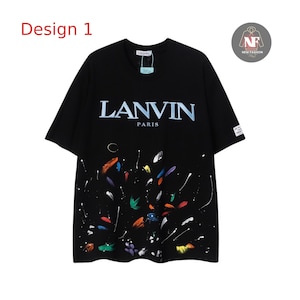 Lanvin Paris Painted T-Shirt | Designer Streetwear Tee | Luxury Graphic Shirt | Unisex Fashion Top