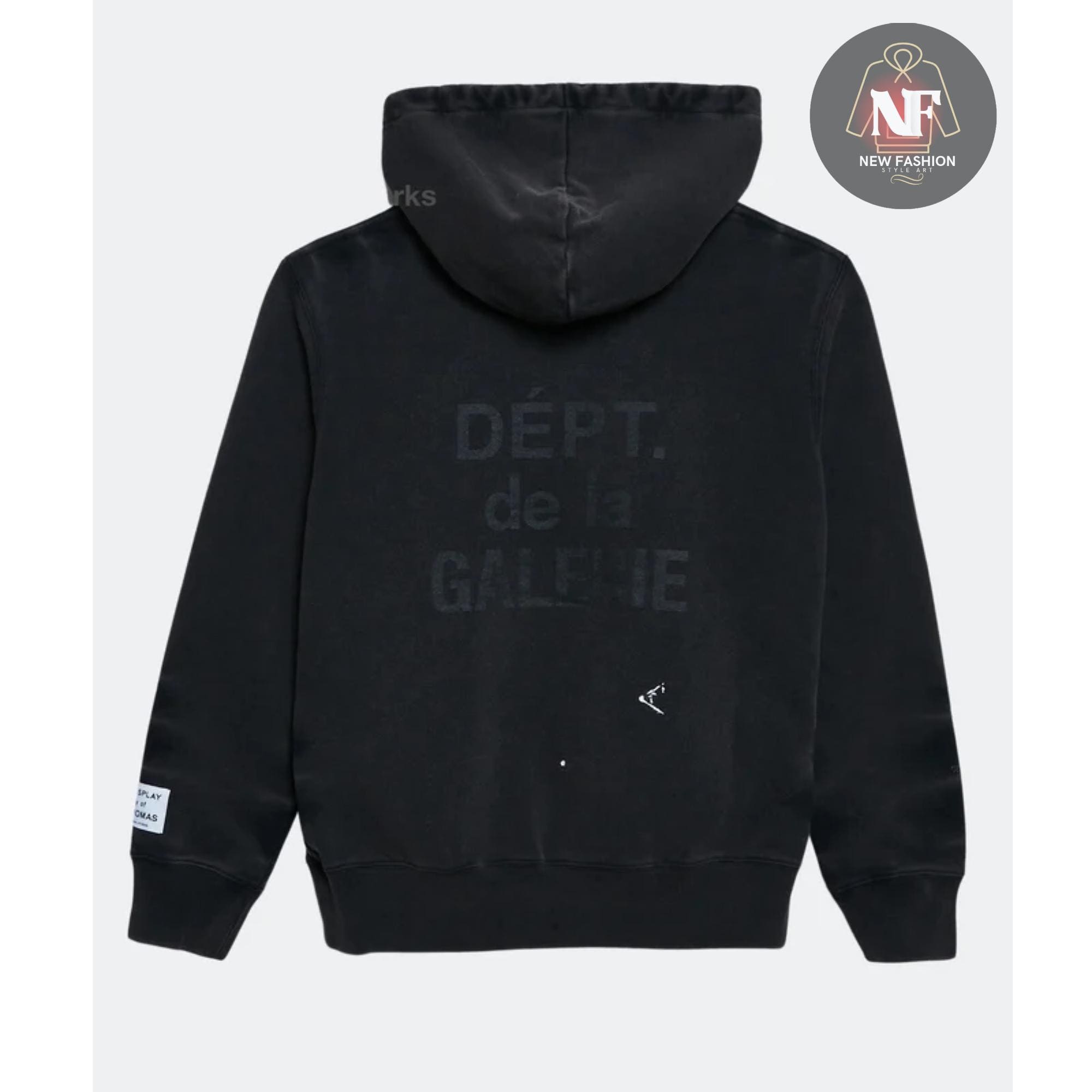 Gallery Dept X Lanvin Hoodie | Black Pullover With Painted Gallery Dept X Lanvin Hoodie | Black Pullover With Painted