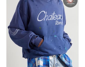 Sweat à Capuche Lanvin X Gallery Dept Paris - Taille 2XL Homme - Bleu - Neuf Avec Étiquette Authentique
