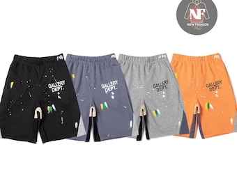 Pantaloncini Gallery Dept con schizzi di vernice / Abbigliamento casual estivo unisex Y2K / Moda artistica