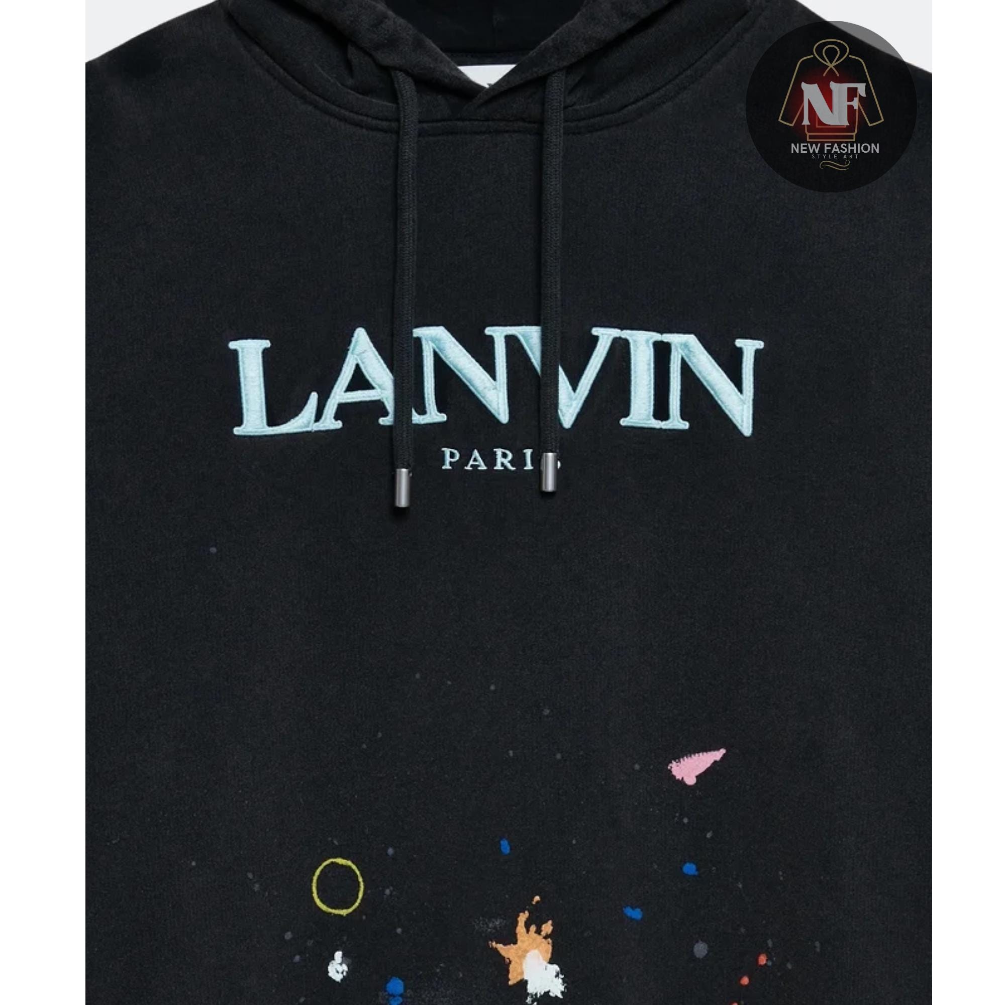 Gallery Dept. X Lanvin Black Hoodie | Painted Logo Pullover - Etsy