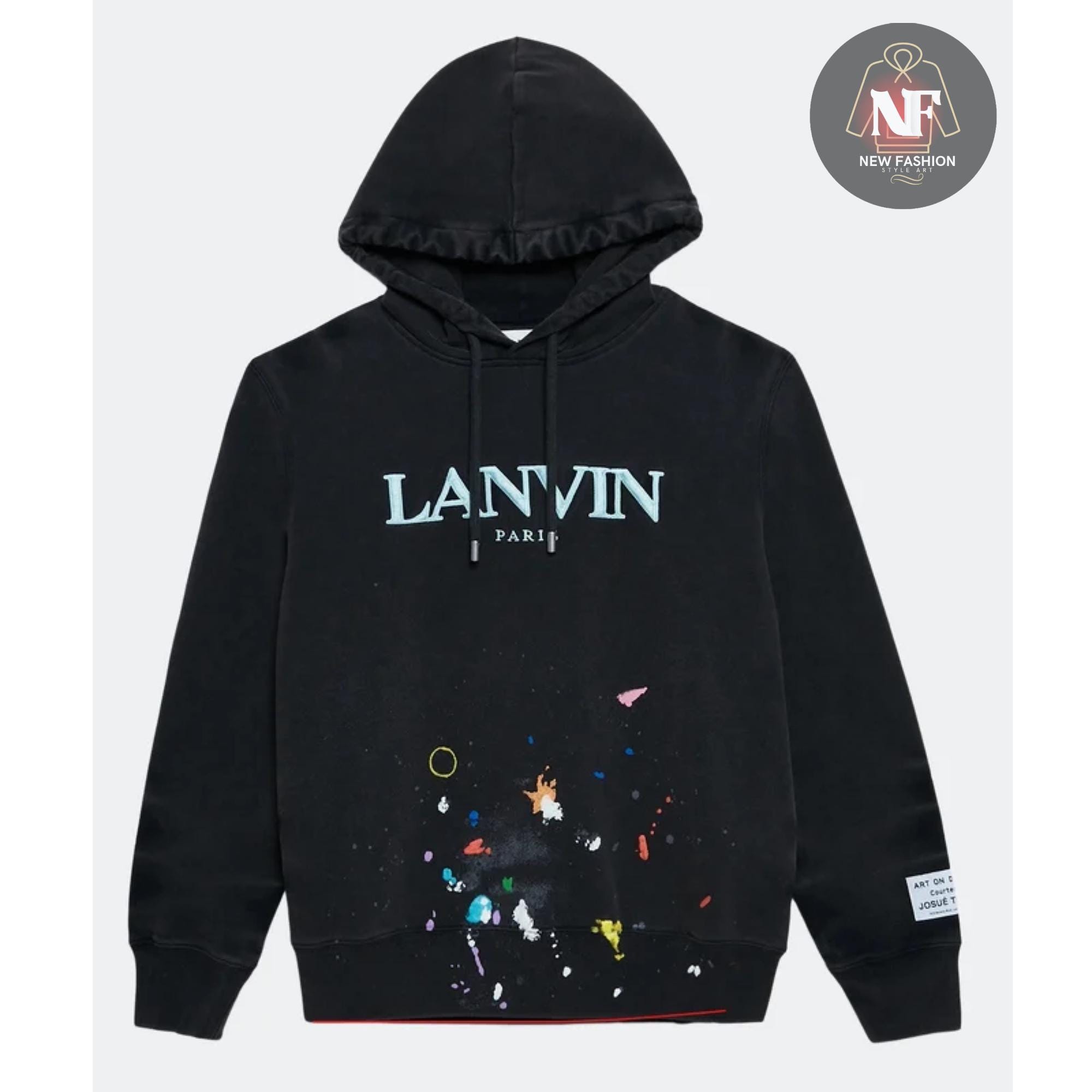 Gallery Dept X Lanvin Hoodie | Black Pullover With Painted