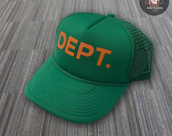 Orange Green Logo Trucker Hat | Unisex Mesh Baseball Cap