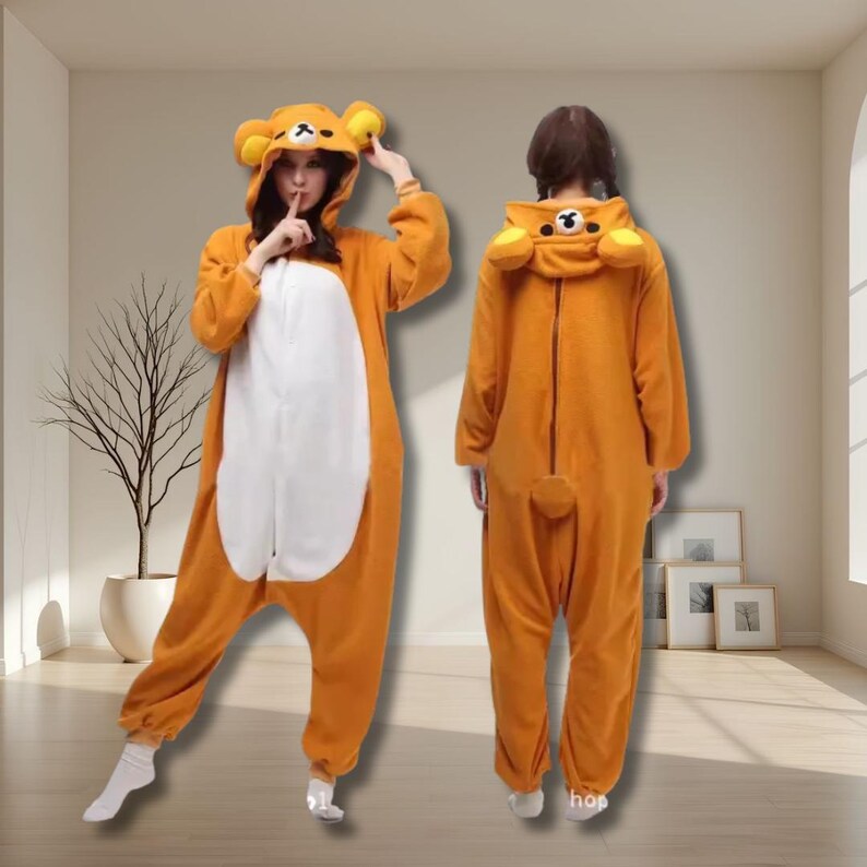 Japanese Cute Cartoon Character Rilakkuma Kigurumi Bear Sister Adult ...