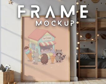 Kinderzimmer Poster Rahmen Mockup: Vertikal PSD & JPG (Digitaler Download)