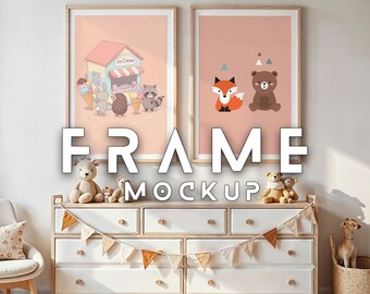 Kinderzimmer Bilderrahmen Mockup PSD: Home Interior, Galleriewand (Digitaler Download)