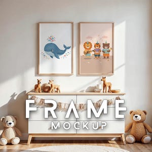 Nursery Frame Mockup PSD | High-Quality Frame Mockups | Nursery Wall Poster | Wall Frame Mockup | Poster Mockup PSD