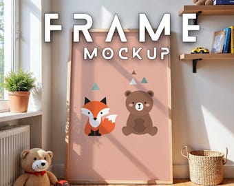 Kinderzimmer Bilderrahmen Mockup PSD: Home Interior, Galleriewand (Digitaler Download)