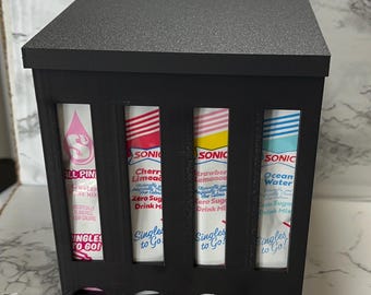 3D Printed Drink Mix Packet Organizer with lid | Hydration Station Dispenser, Countertop Storage