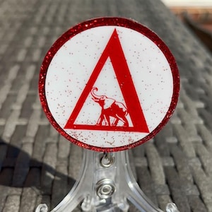 Delta Sigma Theta Badge Reel: Glitter Acrylic ID Holder