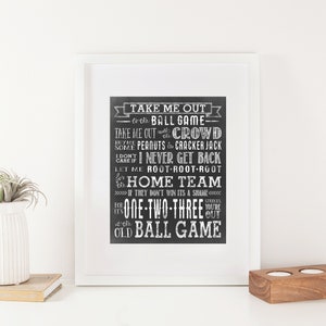 Take Me Out To The Ball Game - Baseball - Art Print - Digital Download