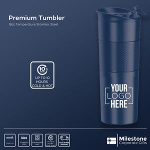 18oz Stainless Steel Tumbler, Custom Logo Tumbler, Premium Business Gift, Executive Branding, Client Appreciation, Corporate Gift Tumbler