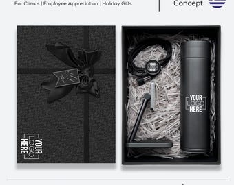 M-64, Personalized Corporate Holiday Box Gift Box, Company Logo Gift Box, Branded Company Logo Gift Box, Client Appreciation Gift Box