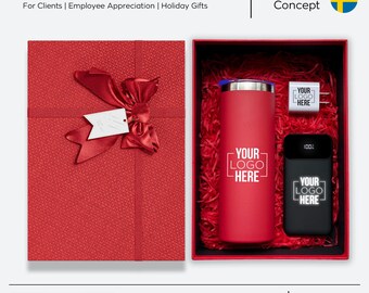 M-12, Personalized Corporate Holiday Box Gift Box, Company Logo Gift Box, Branded Company Logo Gift Box, Client Appreciation Gift Box