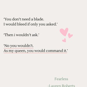 Kai Azer and Paedyn gray bookish fearless quote print