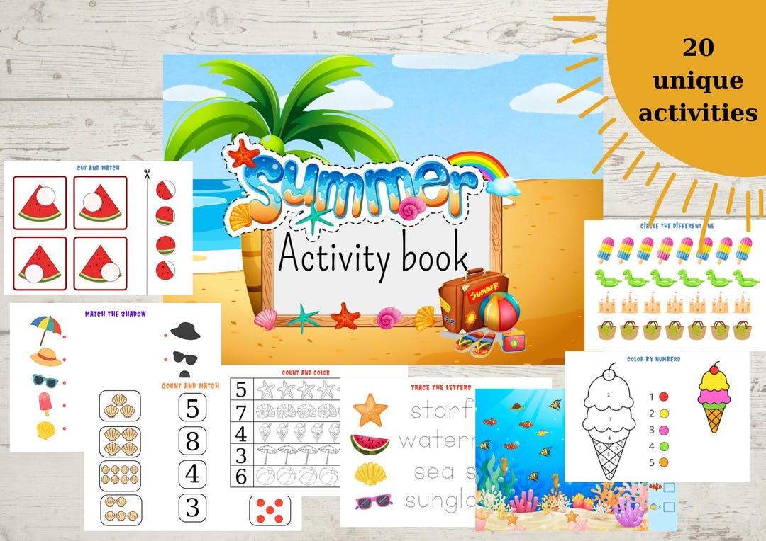 Summer Activity Book for Kids | Printable Busy Book for Preschool and ...
