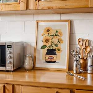 Vegemite Sunflower Print, Vegemite, Typographic Art, Aussie Wall Art, Australian Art Print, Retro Print, Printable Wall Art, Best Seller Art