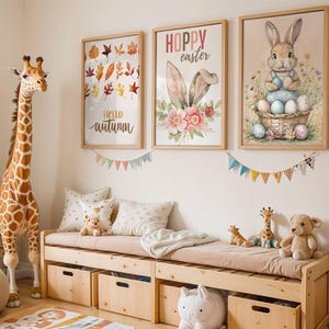 Easter Bunny Wall Posters | Spring & Autumn Decor | Festive Home Artwork | Seasonal Prints | Rabbit Decor Art | Easter Decor Posters | Art