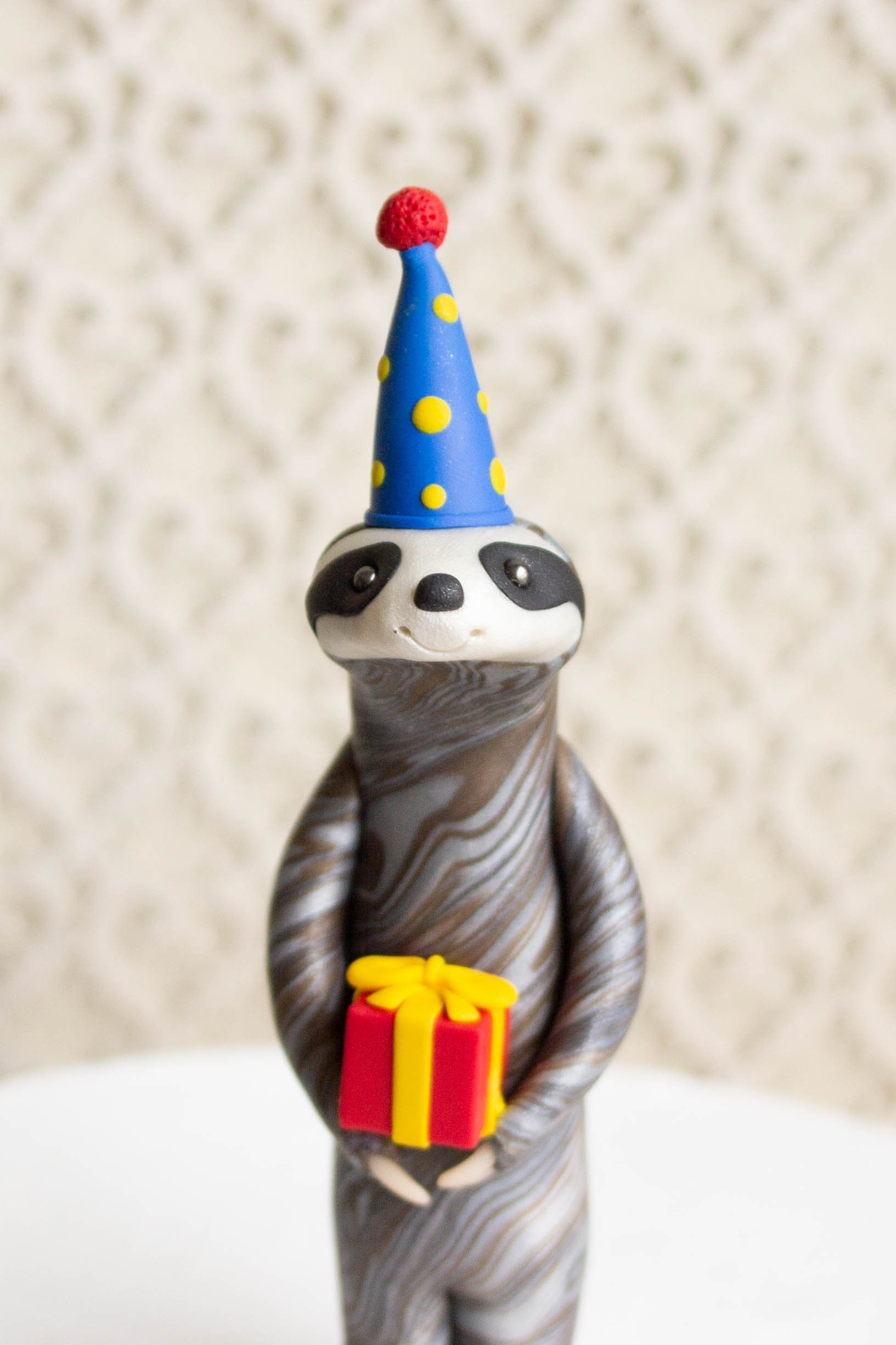 Sloth Birthday Cake Topper Sloth Figurine Sloth Sculpture