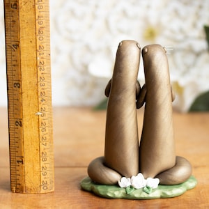 River Otter Wedding Cake Topper Non-binary Wedding Cake Topper Handmade Otter Sculpture image 9