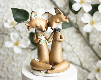 Coyote Wedding Cake Topper - Wishing Coyotes