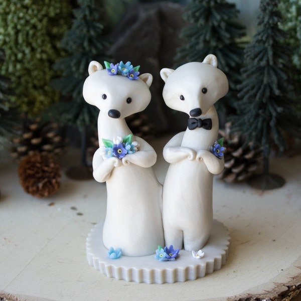 Polar Bear Wedding Cake Topper by Bonjour Poupette