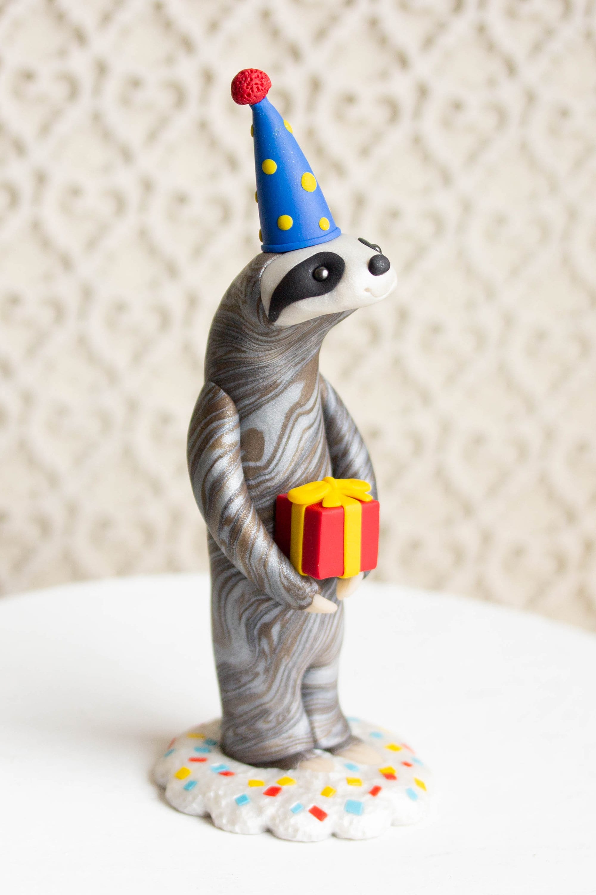 Sloth Birthday Cake Topper Sloth Figurine Sloth Sculpture