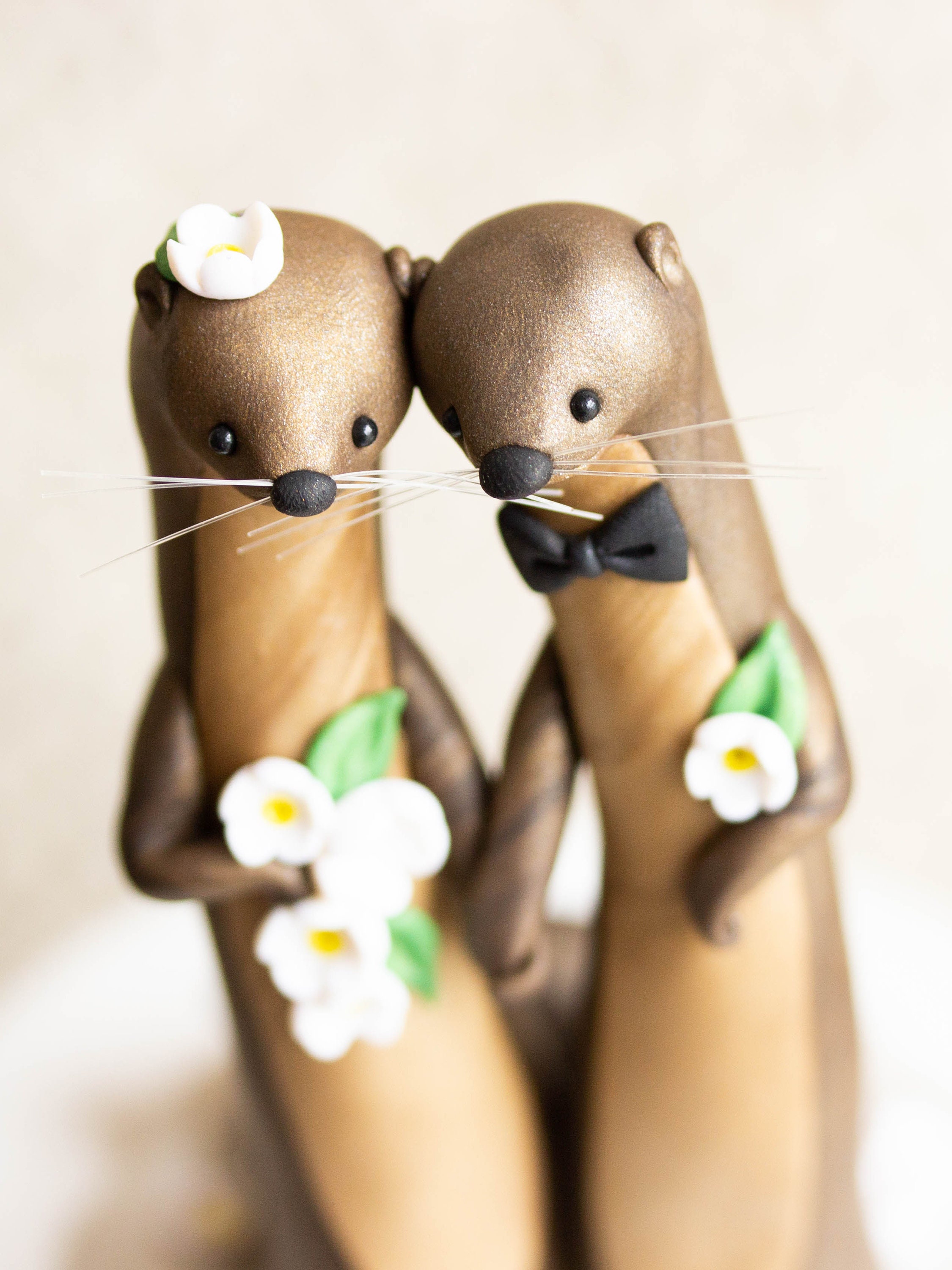 River Otter Wedding Cake Topper River Otter Sculpture