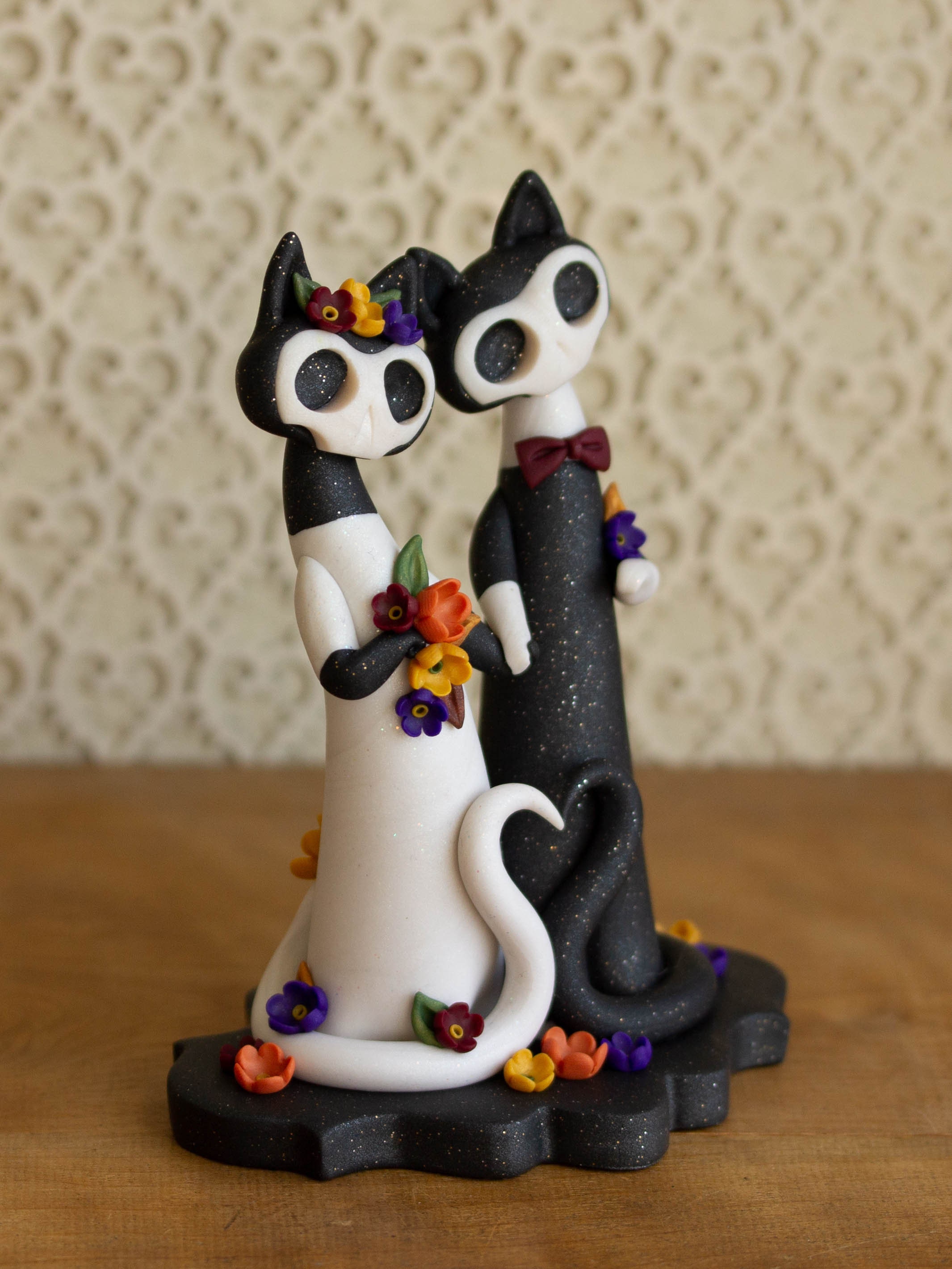 Calavera Cat Wedding Cake Topper Gatitas de los Muertos
