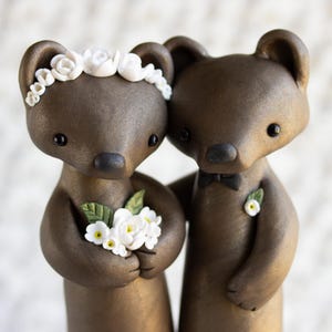 Brown Bear Wedding Cake Topper