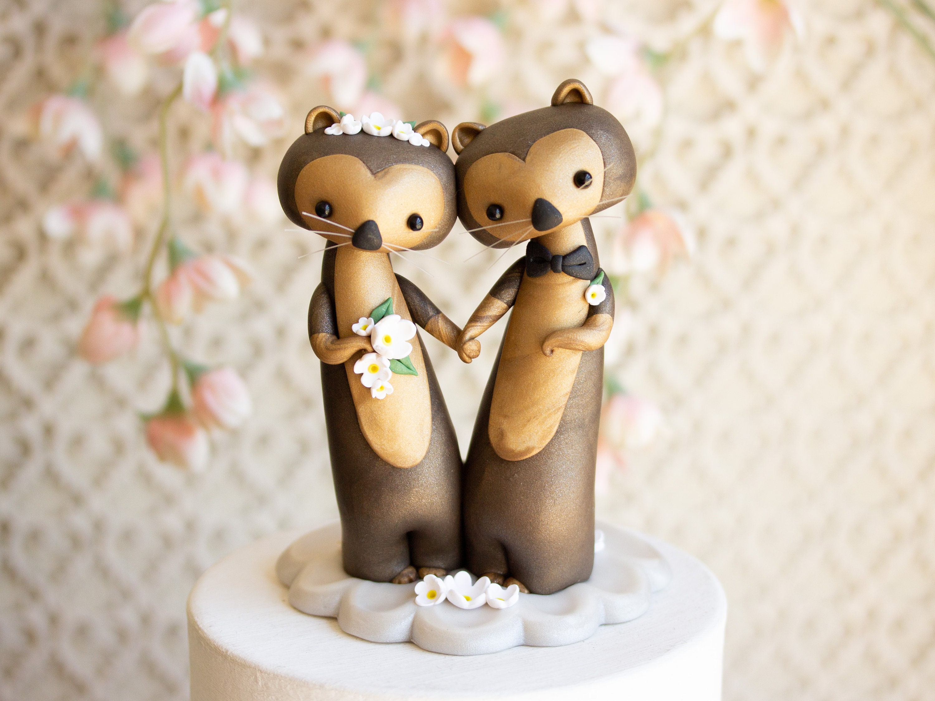 Sea Otter Wedding Cake Topper Sea Otter Sculpture by Bonjour Etsy
