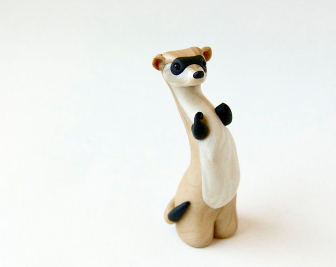 Ferret Sculpture Blackfooted Ferret by Bonjour Poupette Etsy